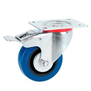 Rodaja de goma elástica giratoria con freno azul 3" Surtek RGO7B