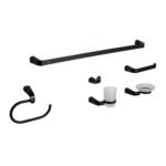 Juego de 6 Accesorios para Baño, Negro, Diseño Funcional y Elegante para Baños, FOSET RIVIERA Foset clave 44277