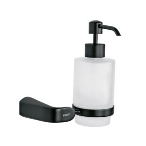 Dispensador de Jabón a Pared, Negro, Resistente y Duradero, Ideal para Instalaciones de Baño, Clave 44278, Foset Riviera