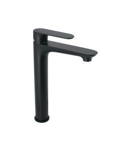 Monomando Alto para Lavabo, Acabado Negro, Estilo Contemporáneo y Resistente, Marca Foset Riviera, Clave 44090
