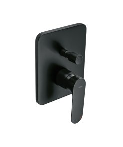 Monomando para Regadera con Desviador, Acabado Negro, Estilo Contemporáneo y Resistente, Marca Foset Riviera, Clave 44112