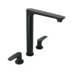 Mezcladora cuello alto para fregadero, negro, FOSET RIVIERA