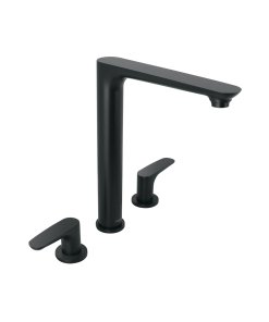 Mezcladora Cuello Alto para Fregadero, Negro, diseño moderno y resistente, clave 44096 - FOSET RIVIERA