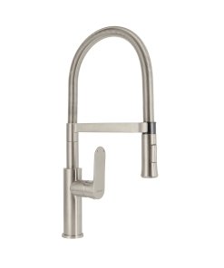 Monomando Nariz Flexible para Fregadero, Satín, ideal para fregaderos modernos, clave 45184 - FOSET RIVIERA