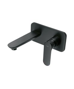 Monomando a Pared para Lavabo, Acabado Negro, Estilo Contemporáneo y Duradero, Marca Foset Riviera, Clave 44095