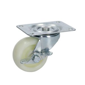 Rodaja de polipropileno blanca giratoria con freno 2-1/2" Surtek RN6B