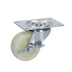 Rodaja de polipropileno blanca giratoria con freno 3" Surtek RN7B