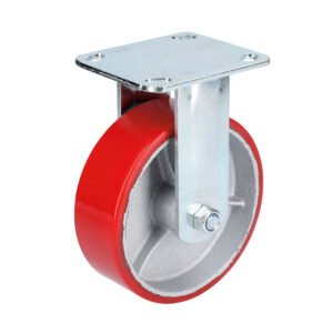 Rodaja de fierro con poliuretano rojo fija 3" Surtek RP7F