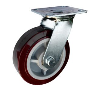 Rodaja de poliuretano marrón giratoria con freno 5" Surtek RPU12B
