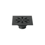 Resumidero cuadrado 4' x 4', acero inoxidable, negro, gota