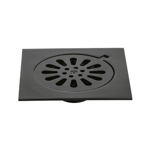 Resumidero Cuadrado 6' x 6', Latón, Negro, Diseño Compacto y Funcional, Marca Aqua Foset, Clave 46597