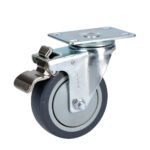 Rodaja de TPR gris giratoria con freno 4" Surtek RT10B