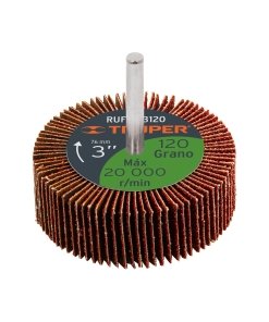 Rueda Flap Truper 3" Grano 120 - Tecnología de Disco Grande para Acabados Finos en Superficies Amplias (Clave 13044)
