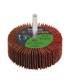 Rueda Flap Truper 3" Grano 40 - Tecnología de Desbaste Industrial para Eliminación Masiva de Material (Clave 13040)