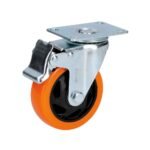 Rodaja de PVC naranja giratoria con freno 3" Surtek RV7B