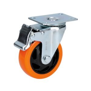 Rodaja de PVC naranja giratoria con freno 3" Surtek RV7B