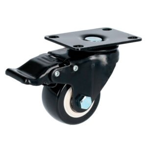 Rodaja de PVC negro con placa giratoria con freno 2" Surtek RVN5B