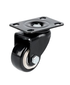 Rodaja de PVC negro con placa giratoria 3" Surtek RVN7G