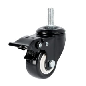 Rodaja de PVC negro con espiga roscada con freno 2" Surtek RVNE5B