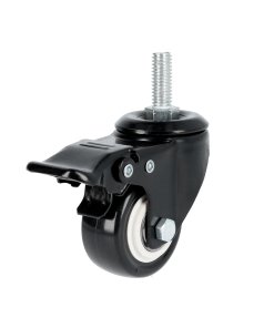 Rodaja de PVC negro con espiga roscada con freno 2-1/2" Surtek RVNE6B