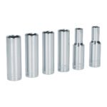 Juego de dados largos cuadro de 1/2", 6 puntas, métricos, 6 piezas Surtek S11M