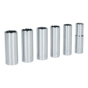 Juego de dados largos cuadro de 1/2" 12 puntas, en pulgadas, 6 piezas Surtek S11S