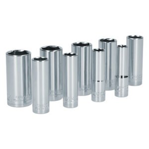 Juego de dados largos cuadro de 3/8", 6 puntas, en pulgadas, 9 piezas Surtek S12S