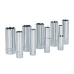 Juego de dados largos métricos cuadro de 1/4", 6 puntas, 9 piezas Surtek S13M