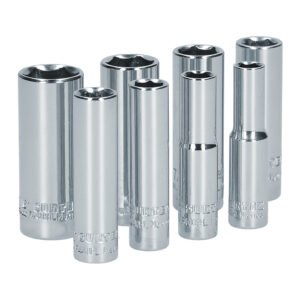Juego de dados largos cuadro de 1/4", 6 puntas, en pulgadas, 8 piezas Surtek S13S