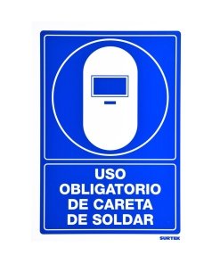 Señal "Uso obligatorio de careta de soldar" Surtek SES17
