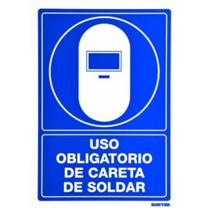 Señal "Uso obligatorio de careta de soldar" Surtek SES17