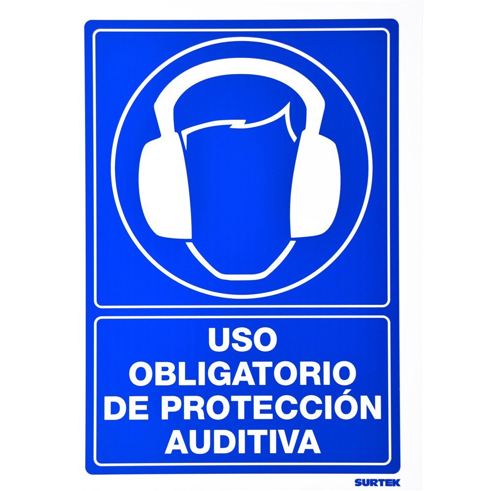 Señal "Uso obligatorio de protección auditiva" Surtek SES18