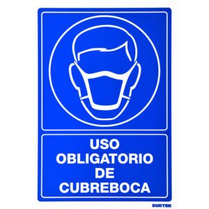 Señal "Uso obligatorio de cubre bocas" Surtek SES22