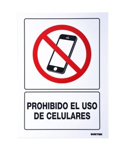 Señal "Prohibido el uso de celulares" Surtek SES51