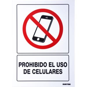 Señal "Prohibido el uso de celulares" Surtek SES51