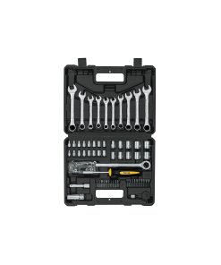 Juego de 70 herramientas 1/4' y 3/8' para mecánico, completo y eficiente para trabajos profesionales, PRETUL, clave 22981.