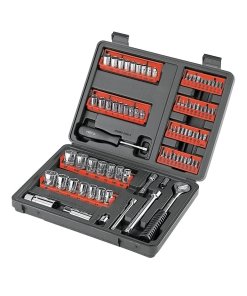Juego de 81 herramientas 1/4' y 3/8' para mecánico, ideal para todo tipo de reparaciones, Pretul clave 22977
