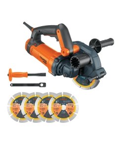 Sierra Ranuradora de Concreto Truper 5" 1400W Profesional - Tecnología de Diamante para Canales Precisos en Pisos y Muros de Concreto (Clave 103474)