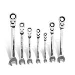 Llaves combinadas con matraca cabeza flexible (set 7 pzas) MIKELS SLCMF-7