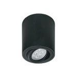 Luminario de sobreponer con spot dirigible, redondo, negro