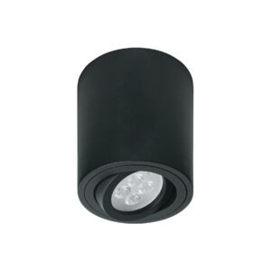 Luminario de sobreponer con spot dirigible, redondo, negro