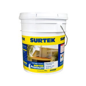 Cubeta de pintura vinílica premium 19 Lt color amarillo durazno Surtek SP10416