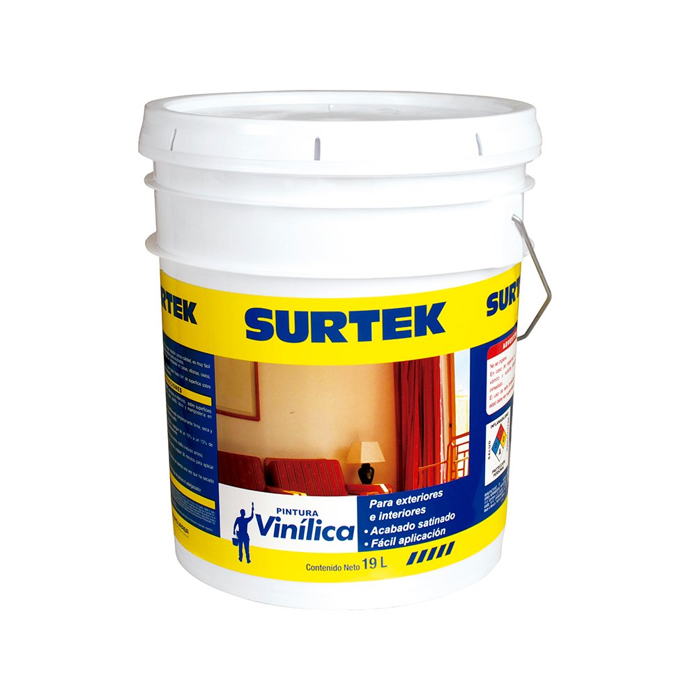 Cubeta de pintura vinílica 19 Lt color verde pistache Surtek SP20476