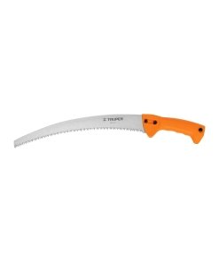 Serrucho de poda TRUPER 14" hoja curva 6 DPP mango plástico - Tecnología de sierra resistente para jardinería intensiva que mantiene rendimiento óptimo incluso bajo lluvia o humedad (Clave 101430)