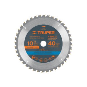Disco sierra 10' para madera, 40 dientes centro 1', TRUPER