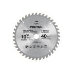Disco sierra 10' para madera, 40 dientes centro 1', PRETUL