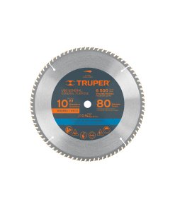 Disco Sierra Truper 10" para Madera 80 Dientes Centro 5/8" - Tecnología de Ultra Precisión para Cortes Decorativos que Garantiza Resultados Profesionales en Trabajos de Ebanistería Artística (Clave 12683)