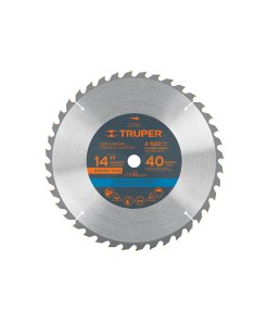 Disco Sierra Truper Profesional 14" para Madera 40 Dientes - Tecnología de Gran Formato para Carpintería de Gran Escala que Reduce el Tiempo de Trabajo (Clave 18322)