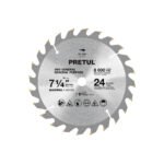 Disco sierra 7-1/4' p/madera, 24 dientes centro 5/8', PRETUL