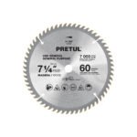 Disco sierra 7-1/4' p/madera, 60 dientes centro 5/8', PRETUL